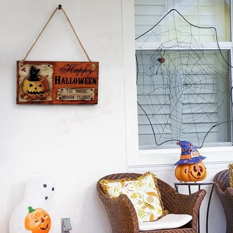 6 стилей Хэллоуин Висячие списки деревянные привидения фестиваль карнавал ночь