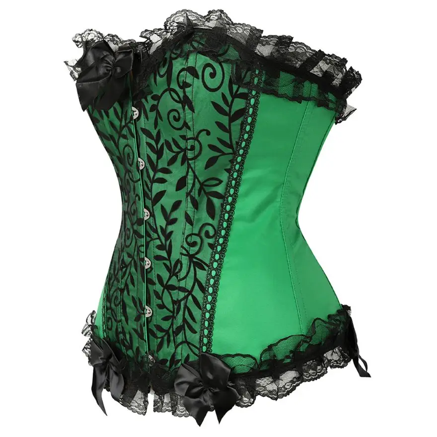 Женский Викторианский сексуальный цветочный кружевной корсет с облегающим