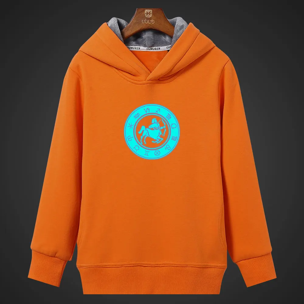 Двенадцать созвездий Овен флуоресцентные светящиеся мужские толстовки с