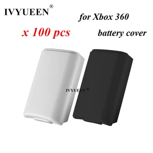 IVYUEEN, 100 шт., черный, белый батарейный отсек, чехол для Xbox 360, беспроводной контроллер, батарейка AA, задняя крышка, сменный корпус, батарейный блок