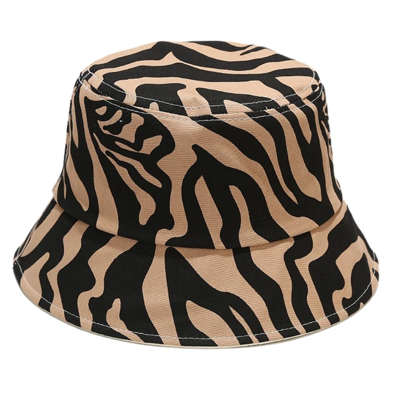

Irregular Stripe Print Casual All-Match Fisherman Hat Unisex Boonie Bucket Hat Sun Protection Soft Foldable Fashion Hat