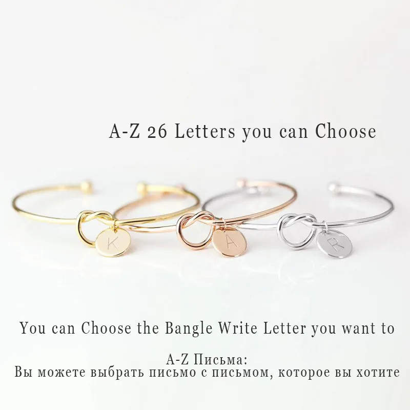 Chandler A-Z 26 букв узел начальный браслет браслеты Шарм для девушек любовь женщин