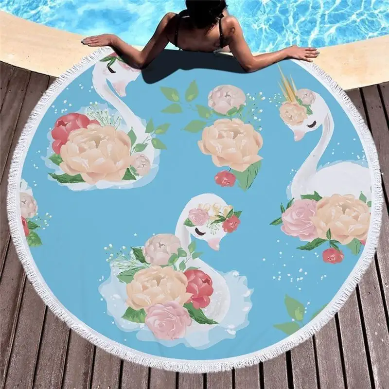 Мягкое пляжное полотенце из микрофибры 7 дюймов 150 см круглое женское одеяло