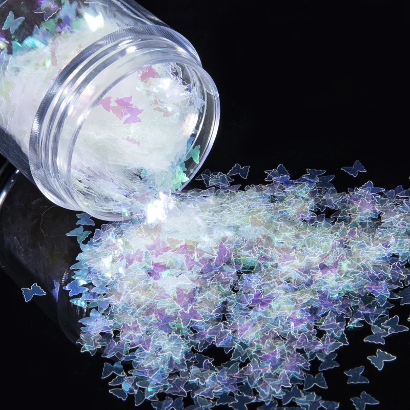 LOVCARRIE бабочка Блестки для ногтей микс 3D лазерные голографические ногти блестки