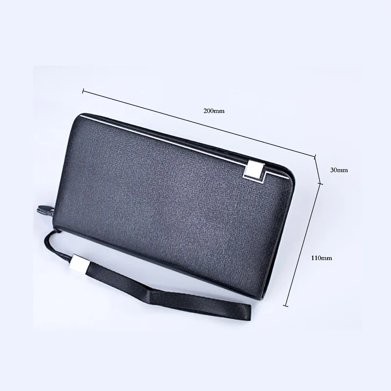 

Fashion Pu Casual Long Clutch Business Multifunctional Wallets Pure Color Simple Zipper Bag for Man 2020 New Hot Dropshipping