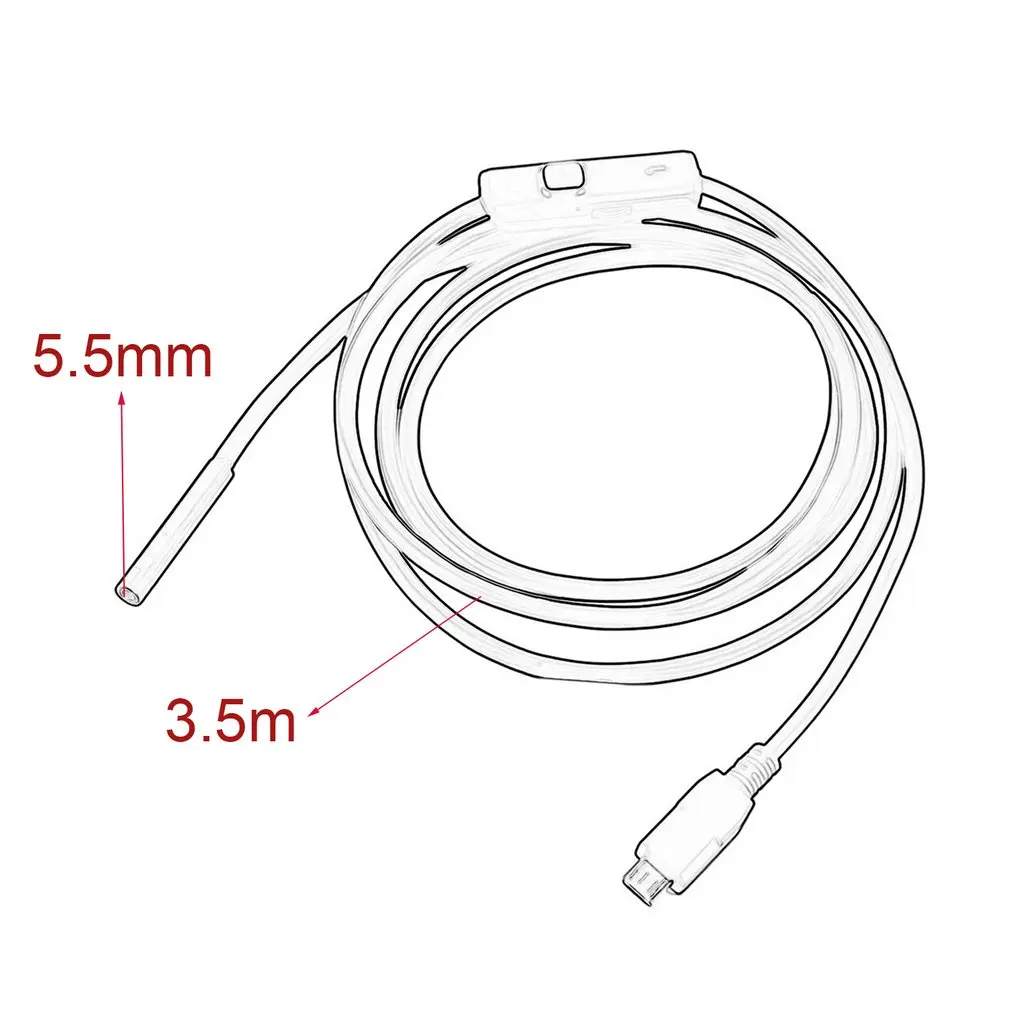 2 в 1 разъем Android мобильный телефон эндоскопа компьютер 5 мм объектив М м 3 эндоскоп