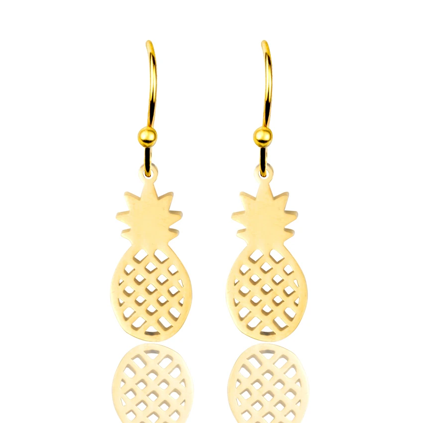Великолепная сказка Золотой ананас падение Длинные висячие серьги Крючки Пина