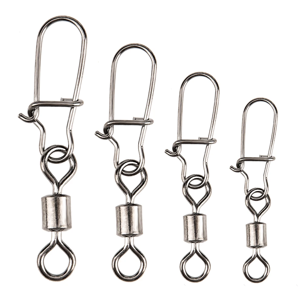 50 шт. 2 # / 4 6 8 рыболовный поворотный Соединитель с защелкой крючок соединительный