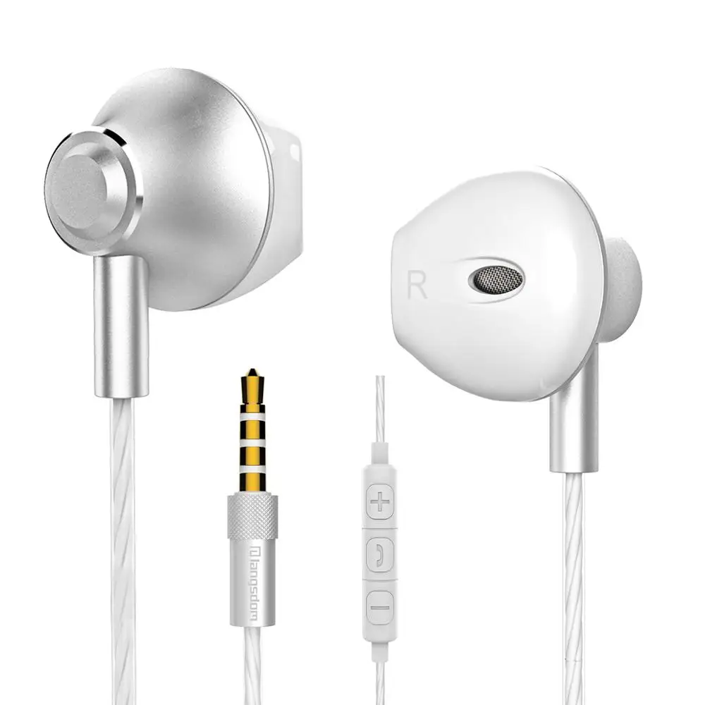 Silver with volume Langsdom металлические наушники с микрофоном 3,5 мм Проводная стереогарнитура Hifi в ухо наушники для телефона Xiaomi - Цвет: Silver with volume