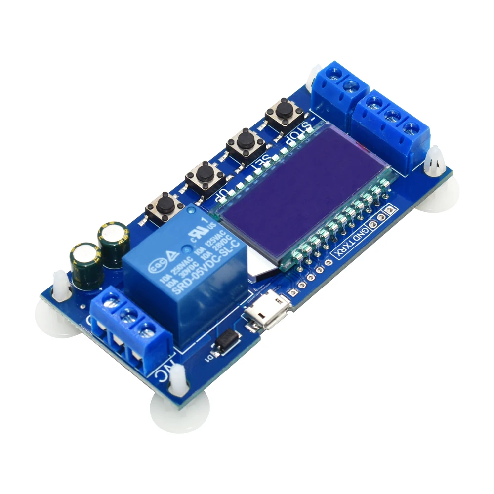 WAVGAT Micro USB цифровой ЖК дисплей Дисплей реле задержки времени модуль с источником