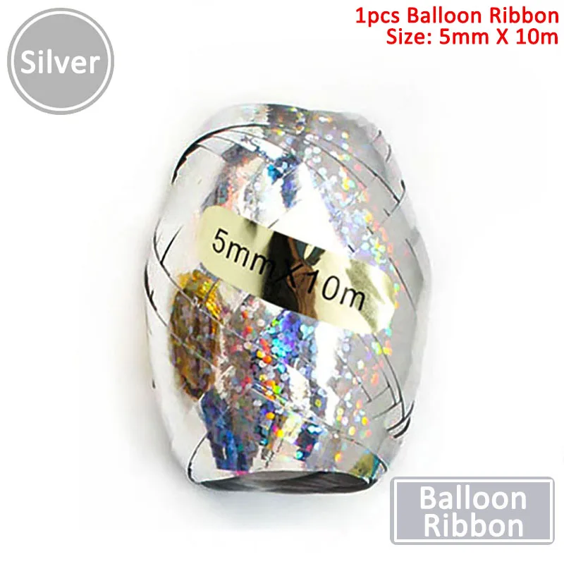 1pcs silver ribbon 10 шт смешанный воздушный шар "Конфетти" Свадебные украшения для детского душа Девичник вечерние DIY Настольные принадлежности - Цвет: 1pcs silver ribbon