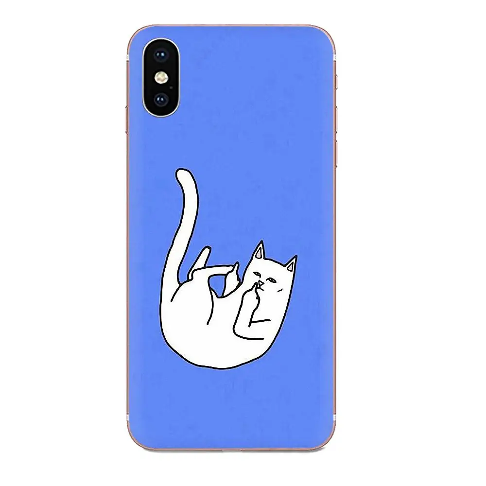 For Xiaomi Mi3 Mi4 Mi4C Mi4i Mi5 Mi 5S 5X 6 6X 8 SE Pro Lite A1 Max Mix 2 Note 3 4 Coque Shell Middle Finger Cat | Мобильные