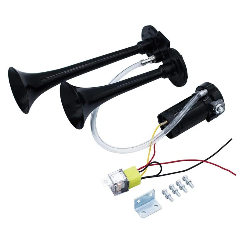 

Air Car Truck Black Horn for Any 12V Vehicles Trucks Lorries Trains Boats Cars