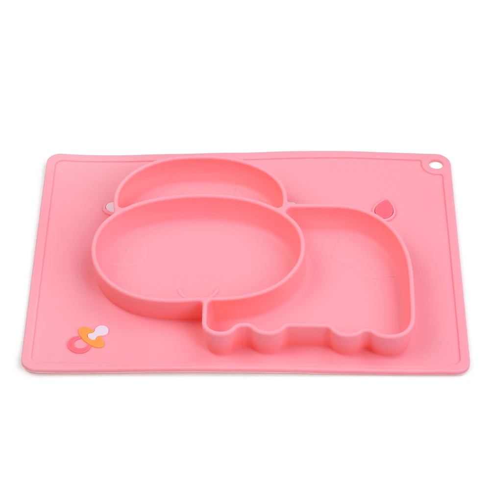 Цельный силиконовый коврик обеденный стол тарелка миска в форме бегемота