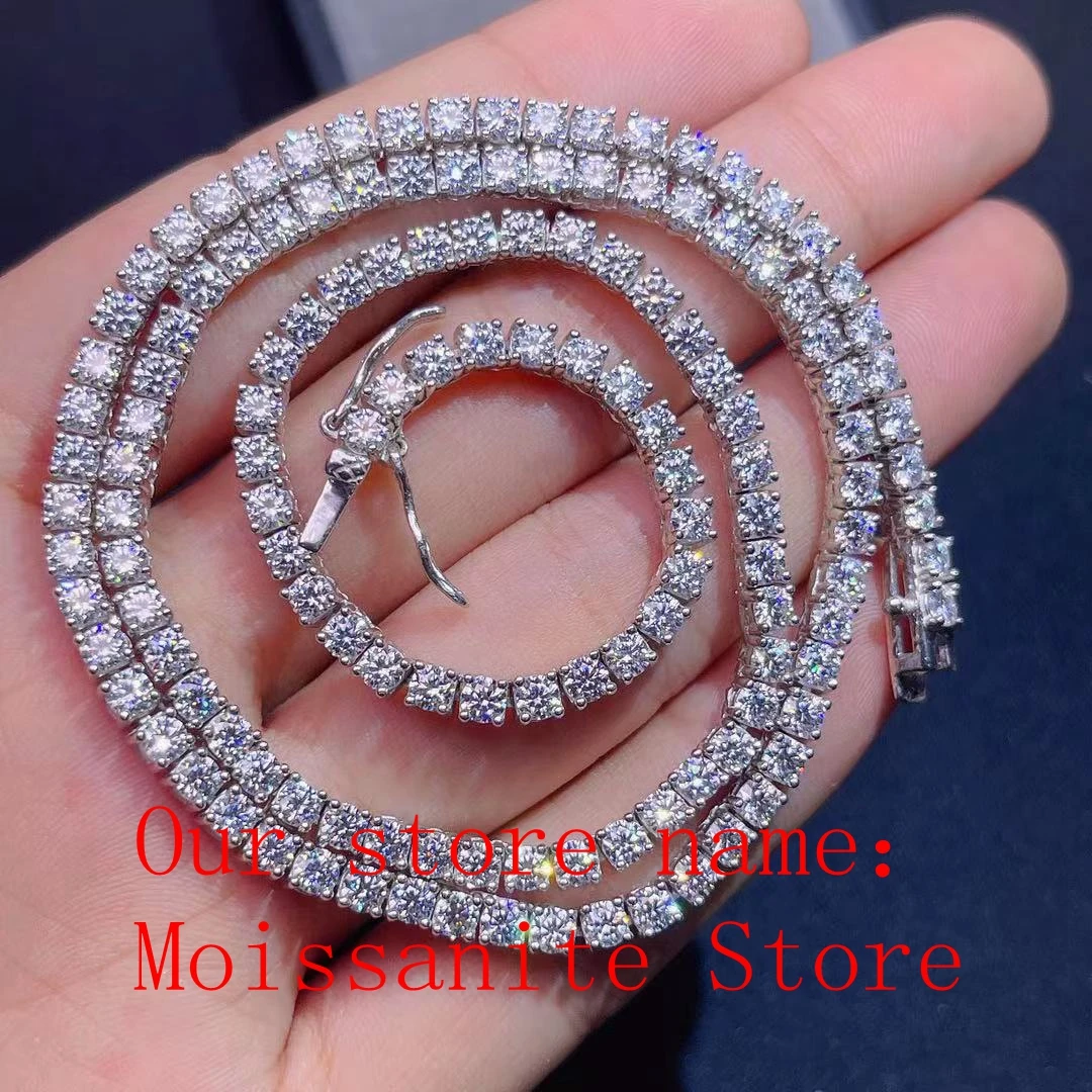 Мужская цепочка из серебра 925 пробы с муассанитом 3 мм