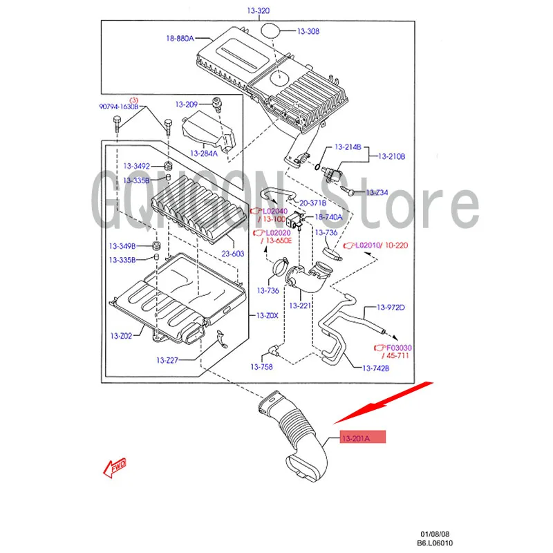 

CAR Engine Air Intake Pipe For dMo nd eoF ies ta Air Intake Pipe Intake Branch Manifold Air Hose Intake Pipe Tee