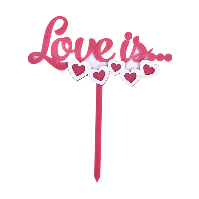 

Happy Birthday Valentine's Day Cake Topper Love Heart Acrylic Cupcake Topper For Valentine Anniversary Cake Decorations