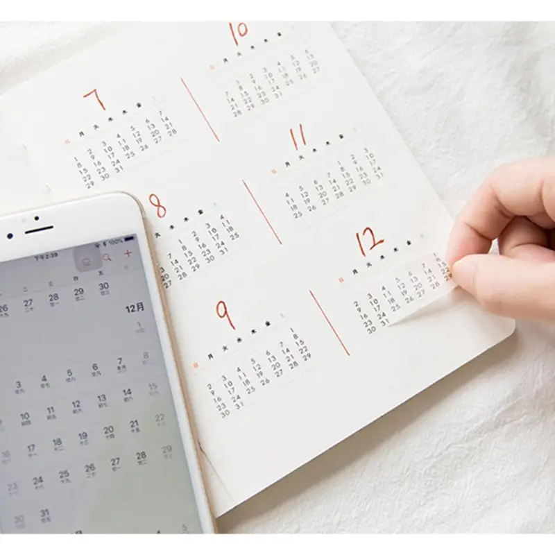 

Vintage Black And White Calendar Decoration Washi Tape DIY Scrapbooking Masking Tape Sticker N84A