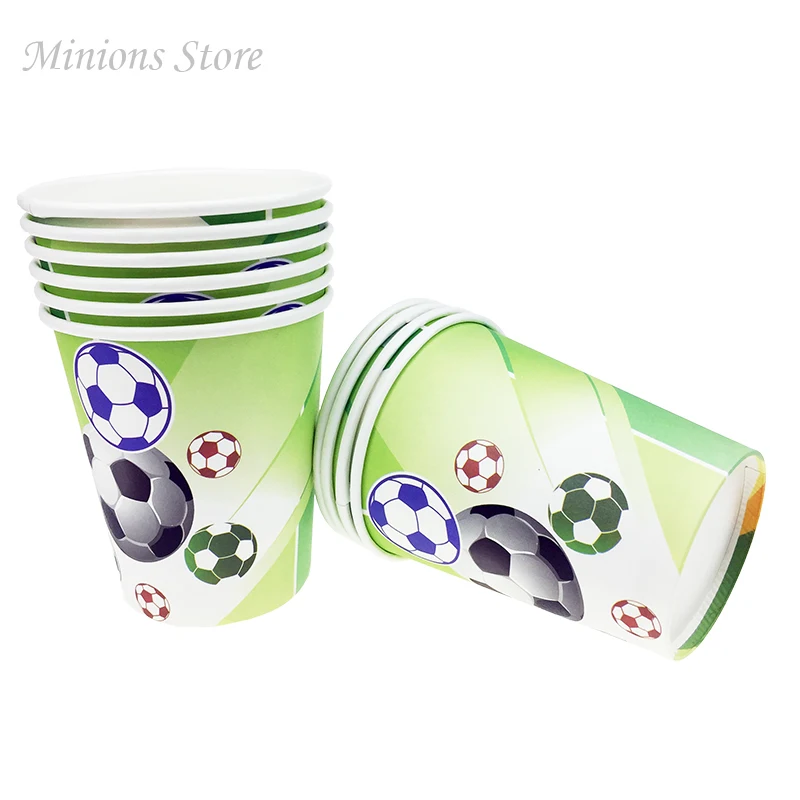 cup 10pcs Футбольная цель коробочка для конфет на вечеринку Квадратная тарелка салфетки флаг для футбола вечерние украшения Детские сувениры с днем рождения вечерние принадлежности - Цвет: cup 10pcs