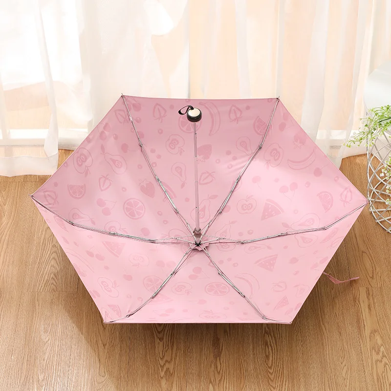 

Five Fold Small Size Women Rain Umbrella Folding Sun Protection Uv Umbrella Girl Gift Ultra-light Mini Parasol Umbrella