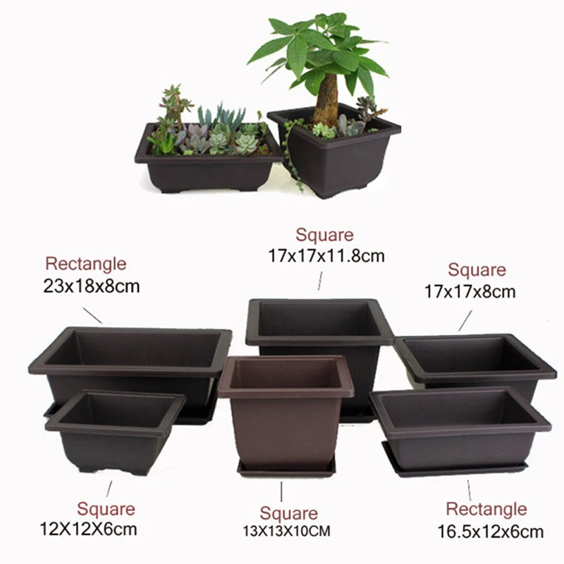 

Imitation Purple Sand Fleshy Flower Pot Tray Rectangle/Square Nursery Planter Garden Flower Pots Planters Plastic Pot Trays