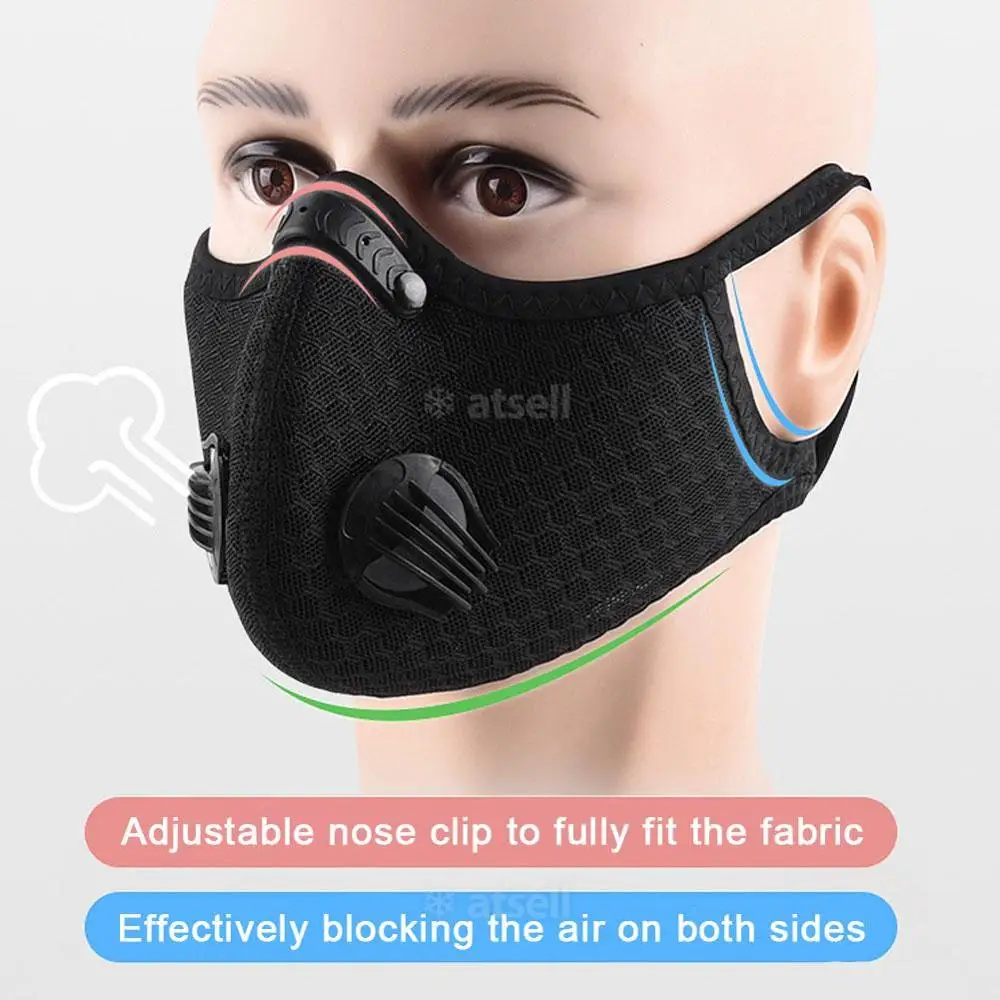 Маска рта с респиратором PM2.5 для мужчин и женщин многоразовая моющаяся