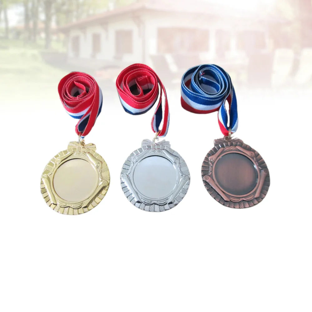 

3pcs Creative Award Medals Universal Metal Medals with Lanyard for Sports Academics Competition (Gold, Silver and Bronze, 1pc fo