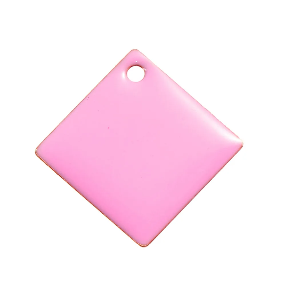 5 шт. медные эмалированные подвески в форме ромба 24 х24 мм|Подвески| |