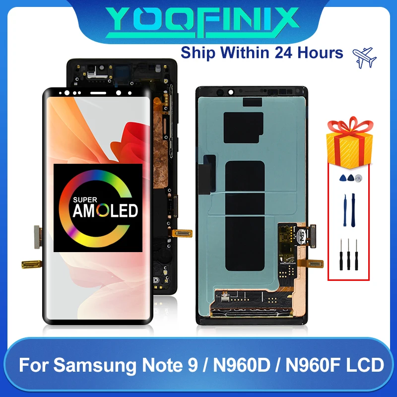Pantalla LCD Super AMOLED para Samsung Galaxy Note 9, digitalizador de pantalla t&aacute;ctil, piezas de repuesto, SM-N960F/DS SM-N9600/DS-0