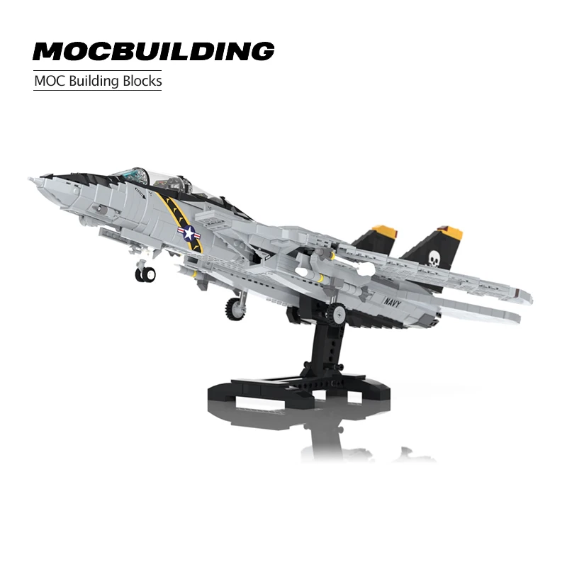 

Military Fighter F-14Tomcat MOC Building Block Kid's Supersonic Combat Aircraft Assembly Model DIY Brick Children's Toys Gift