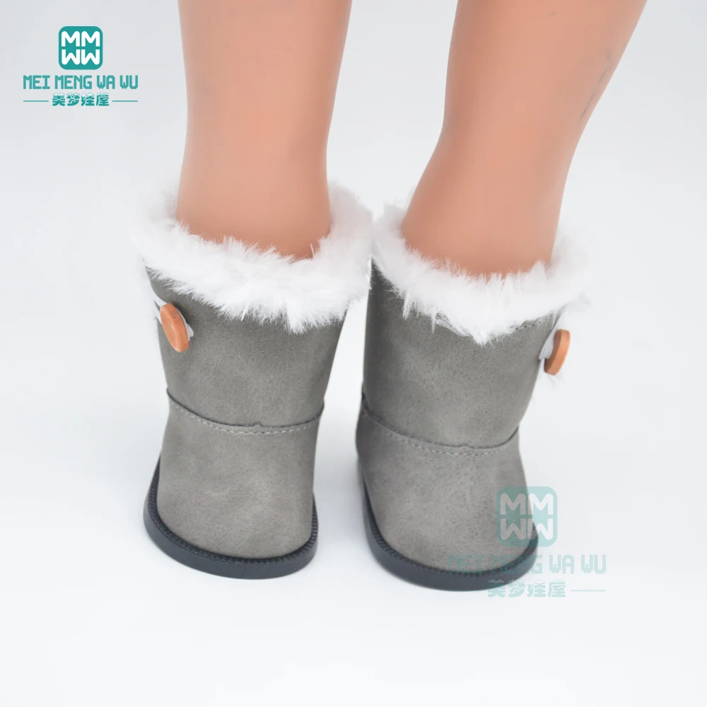mini baby shoes Khaki Thick boots fit 43 cm new born dolls accessories and American doll | Dolls Accessories