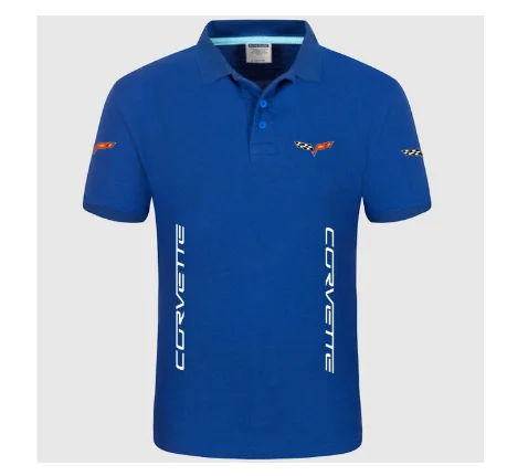 

NEW Summer High quality brand for Chevrolet corvette logo polo short sleeve shirt Fashion casual Solid Polo Shirt unisex shirts
