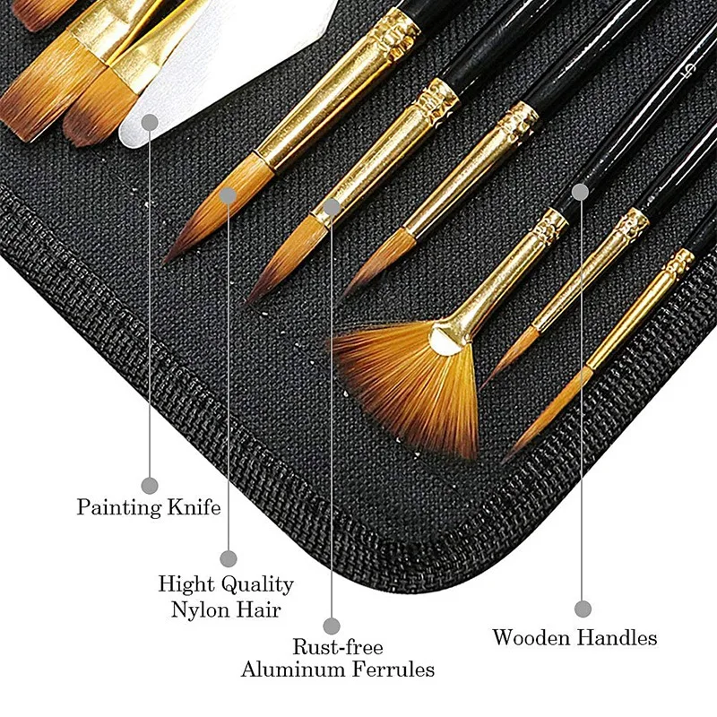 Универсальная кисть для краски с палитрой ножа и губки подходит акварели акрила