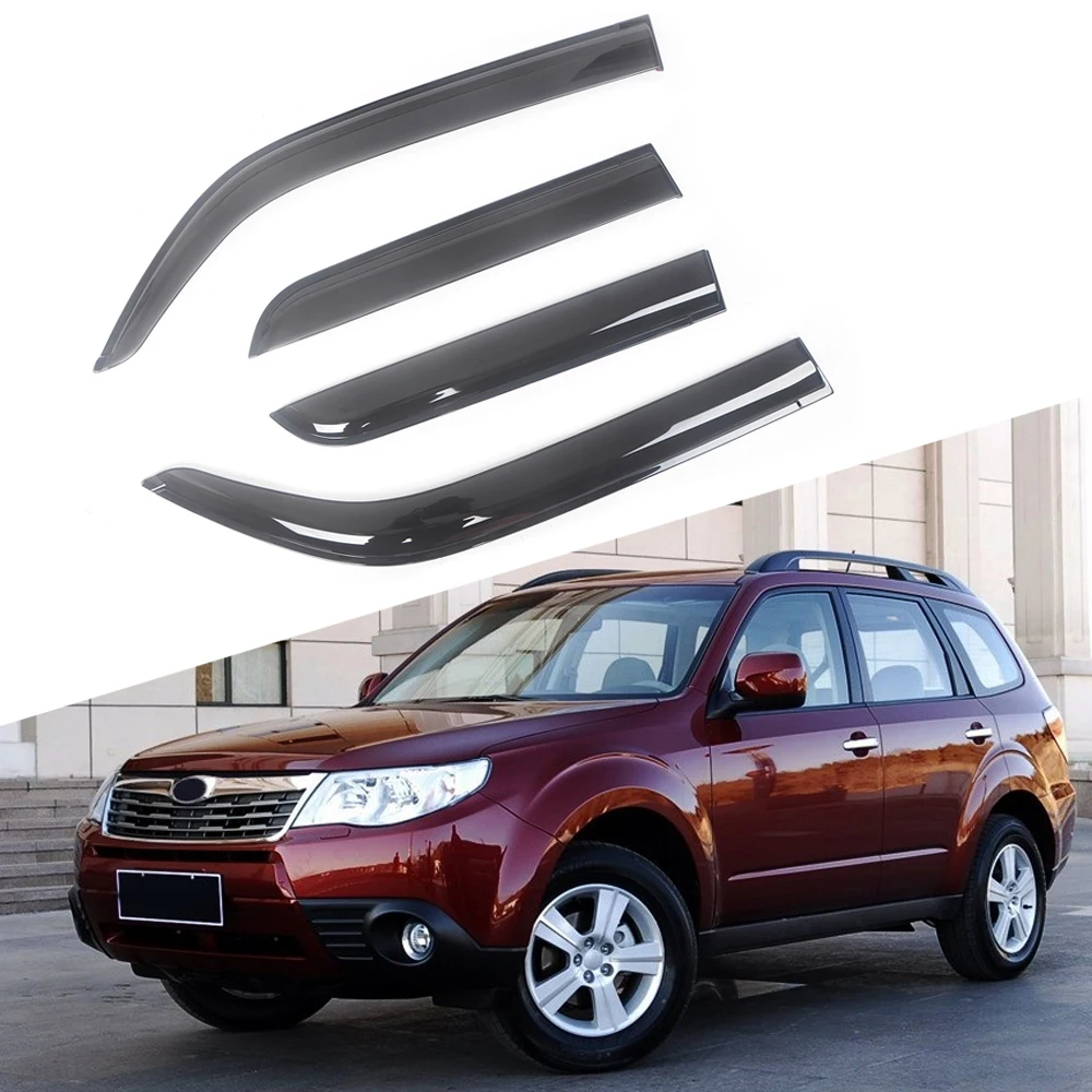 

Ветрозащитный козырек для боковых окон Subaru Forester 1997-2016, черный козырек от дождя для двери, вентиляционные оттенки, козырек от темного дыма
