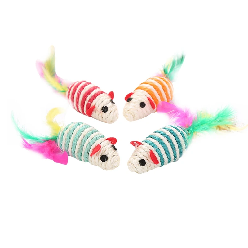 Cat Interactive Toy Stick Feather Wand With Small Bell Mouse Cage Toys Plastic Artificial Colorful Teaser Pet Supplies | Дом и сад