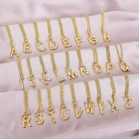 a z letters necklaces for womengirl gold color initial pendant alloy thin chain english letter jewelry alphabet gifts wholesale
