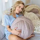 Шерстяное одеяло ручной вязки, толстая Имитация шерсти, 8 см, 1 кг