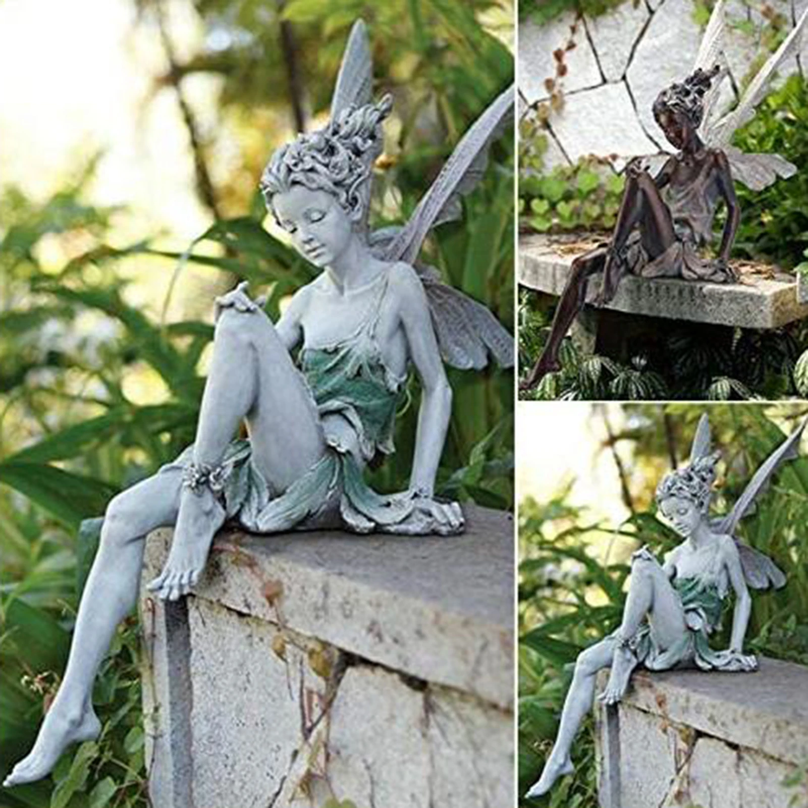 

High Quality Garden Resin Ornament Flower Fairy Sitting Statue Garden Decoration Resin Craft Unique Garden Yard Home Ornament