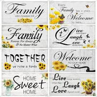 family home wooden hanging signs flower wood plaque house decor door decoration plate