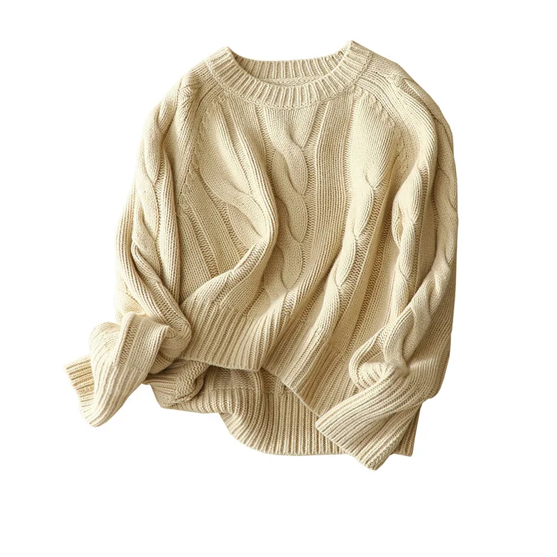 

Yak High Quality Warm 100% Thick Sweater and Pullovers 2021 Autumn Winter Knitted Sweaters Women