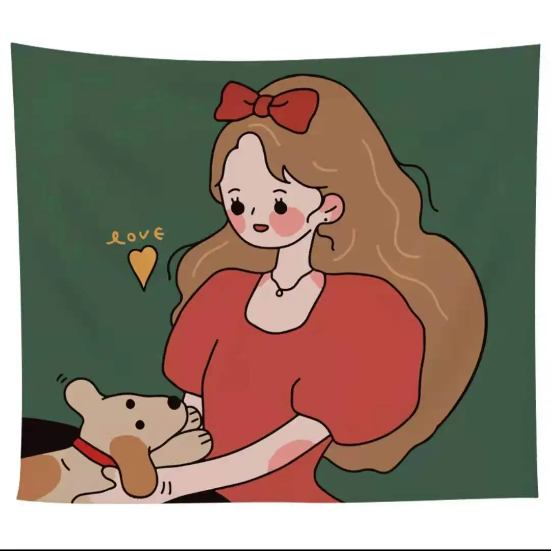 

Hanging Cloth Kawaii Room Decor Witchcraft Background Wall Printing Girl Heart Simple Personalized Cloths Decorative Tapestry