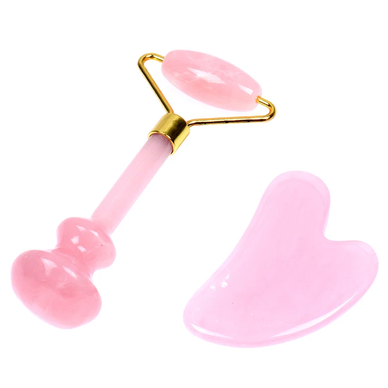 

Scraper Facial Massager Slimming Face Wrinkle Removal Beauty Skin Care Tools Rose Quartz Gouache Scraper Jade Roller And Gua Sha