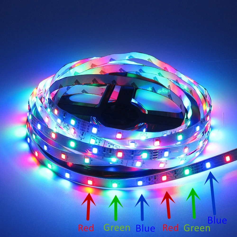 Водонепроницаемая светодиодная лента 2835 RGB 5/10/15 м 12 В постоянного