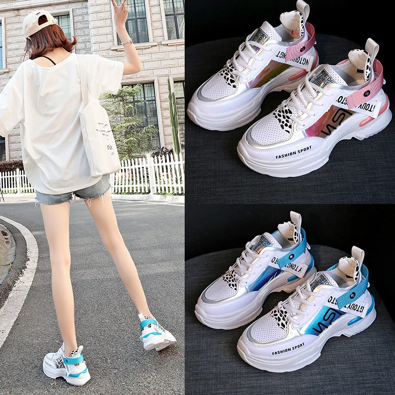 2019 Весна и осень Модная женская повседневная обувь удобная на платформе