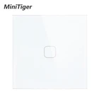 Настенный сенсорный переключатель Minitiger, белая панель из роскошного хрусталя, 1 кнопка, 1 кнопка, стандарт ЕС