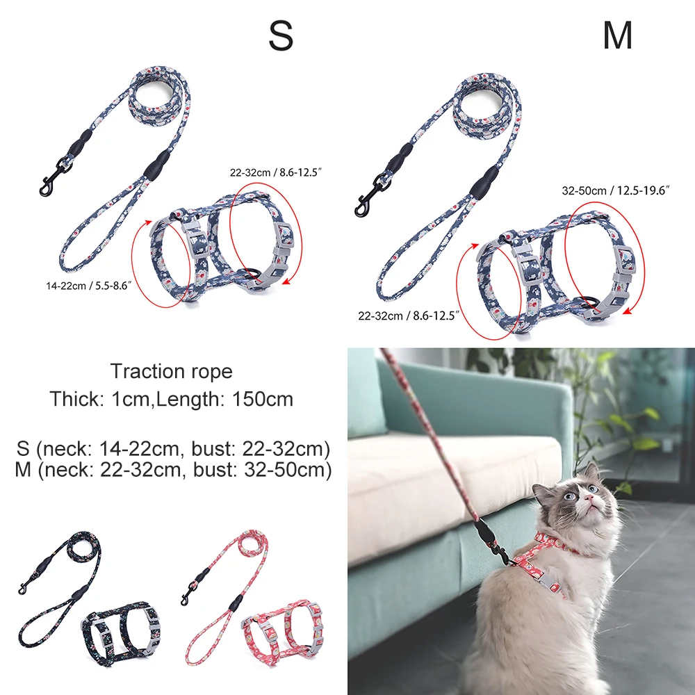 Регулируемый поводок для кошек ремень прогулок на открытом воздухе в японском