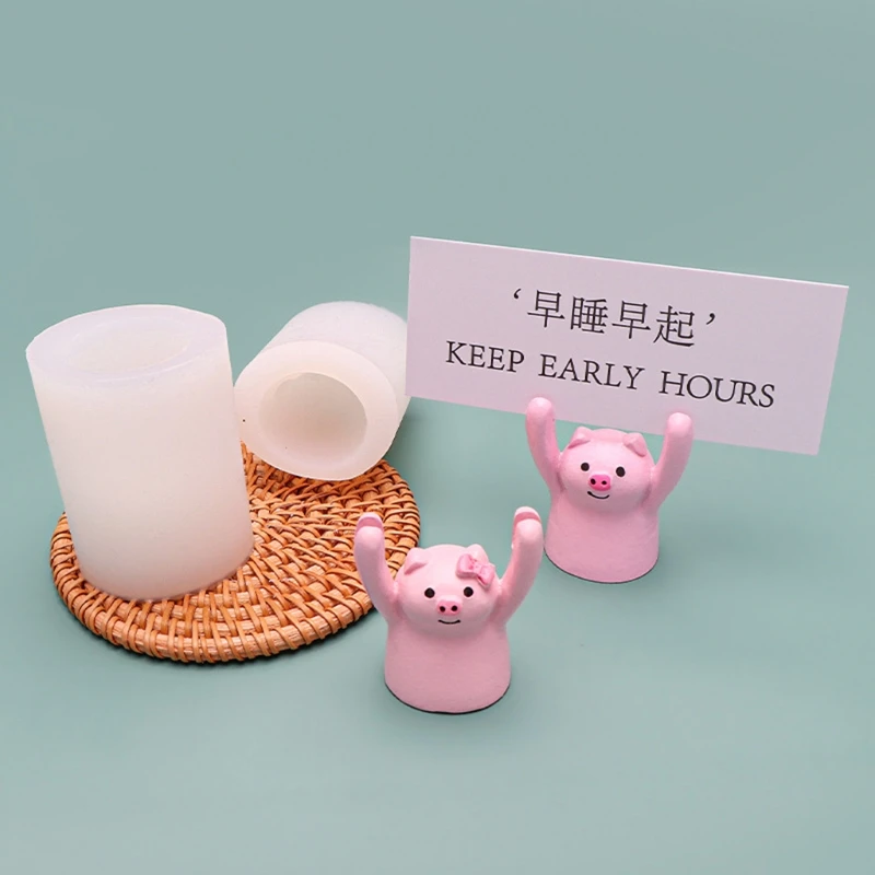 

Raising Hands Pig Shaped Candle Epoxy Resin Mold Aromatherapy Plaster Soap Silicone Mould DIY Crafts Jewelry Mold