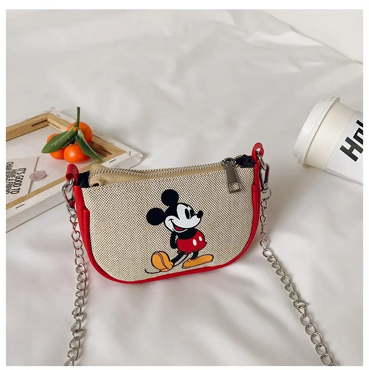 Детская сумка Disney 2020 летняя мультяшная милая через плечо из хлопка и льна