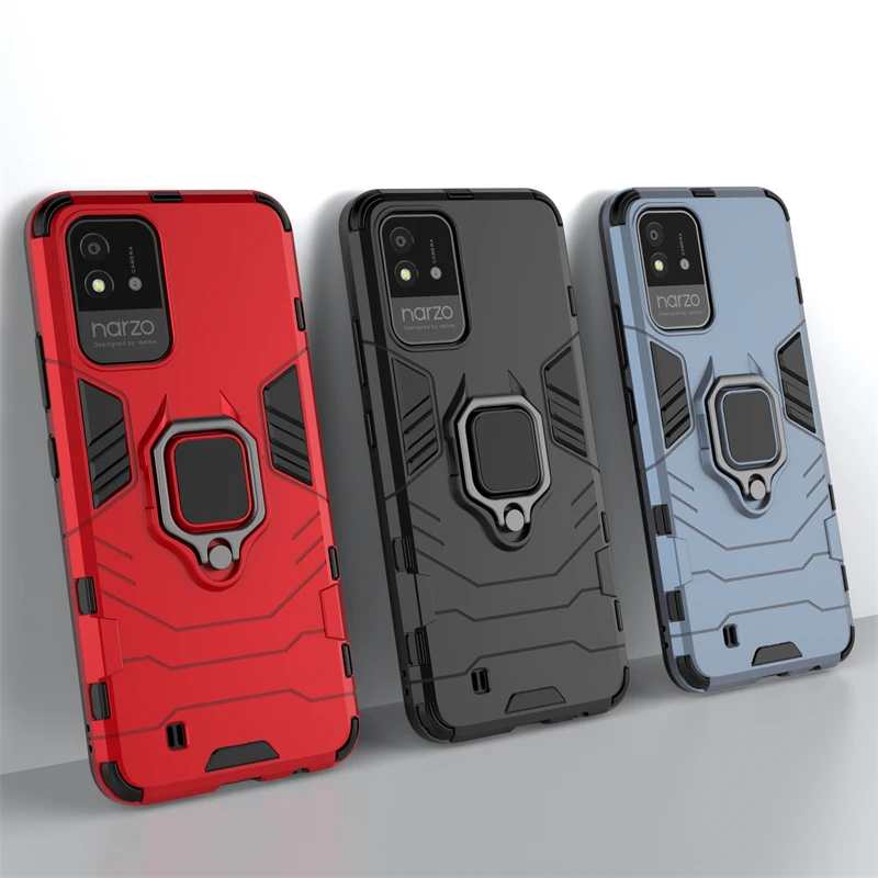 for realme narzo 50i case armor finger ring bumper shockproof case for realme narzo 50i cover for narzo 50i realme narzo 50a free global shipping