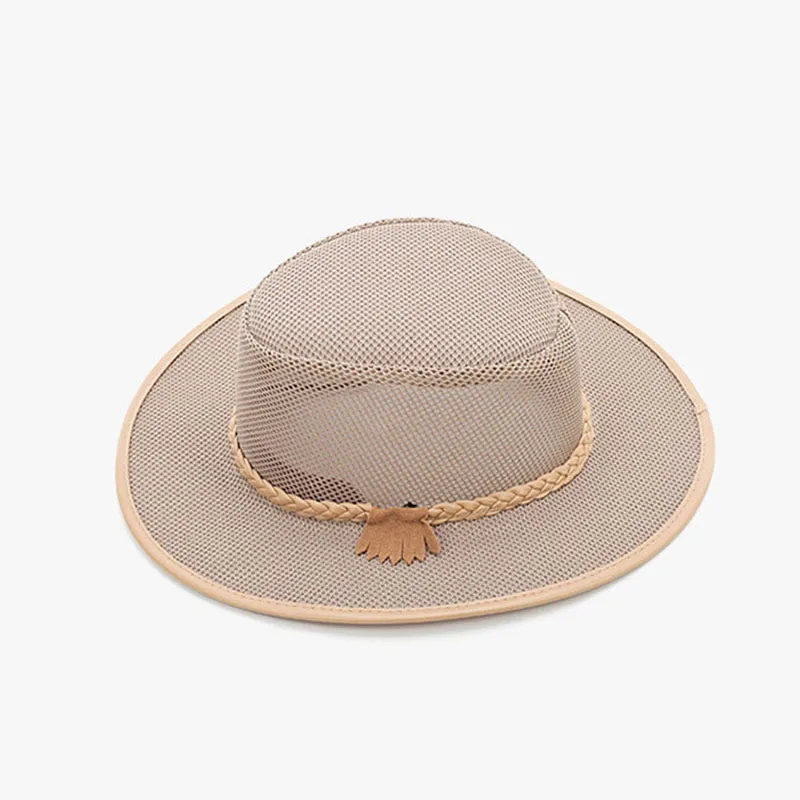 Панама соломенная для мужчин и женщин Пляжная в ковбойском стиле с полями |